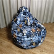 Кресло Груша XL BeanBag Велюр Джинс XLA074